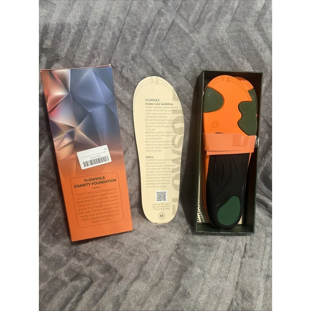 Flowsole Foot Pain Relief Insole Men's Medium‎ 7-8 Extra Support for Men Women